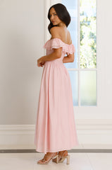 Twilight Sonata Off Shoulder Maxi Dress Pink