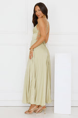 Exclusive Invite Satin Maxi Dress Lime