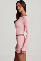 Modal Ruched Mid-Rise Mini Skirt in Candyfloss