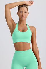 Define Luxe Halterneck Sports Bra in Mint