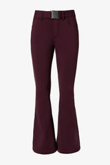 Waterproof Belted Ski Salopettes in Burgundy