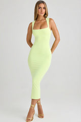 Modal Bodycon Midi Dress in Matcha Green