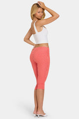 Modal Capri Leggings in Red Gingham