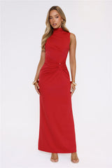 Radiant Petal Maxi Dress Red