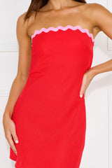 Vibrant Voices Strapless Mini Dress Pink