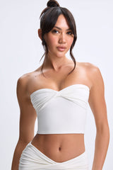 Modal Twist-Front Bandeau Top in White