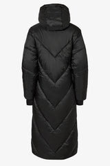 Waterproof Hooded Long Parka Coat in Black