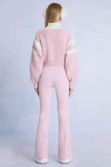 Waterproof Belted Ski Salopettes in Powder Pink
