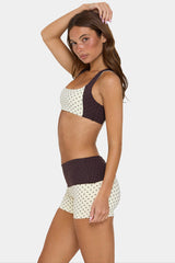 Soft Active Foldover Mini Shorts in Cookie Butter