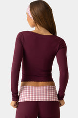 Soft Active Long-Sleeve Top in Plum