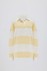 Striped Oversized Long-Sleeve T-Shirt in Lemon